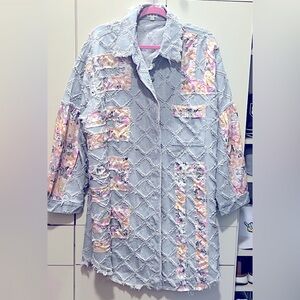 Denim jacket overcoat dress
